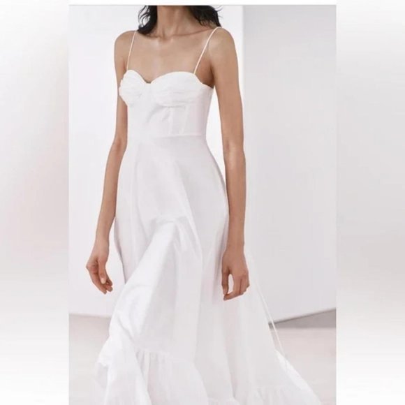 ZARA ZW COLLECTION RUFFLED POPLIN DRESS - Picture 2 of 6